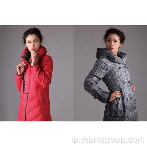 女性の冬のロングダウンジャケット厚手の暖かい輸出